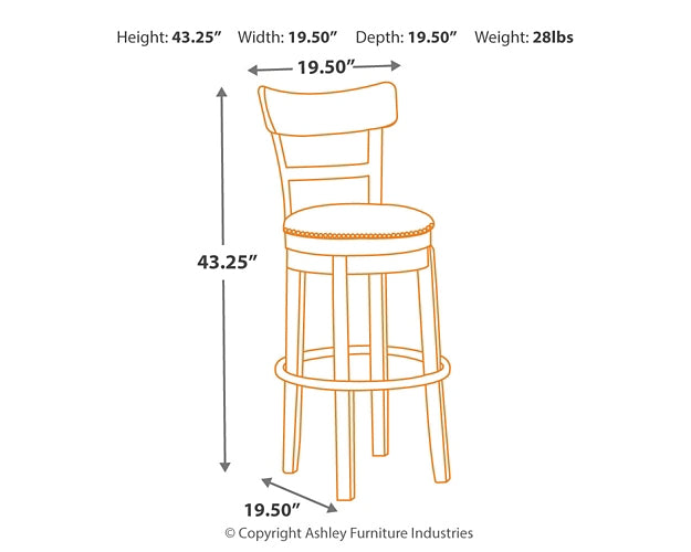 Ashley Express - Pinnadel UPH Swivel Barstool (1/CN)