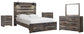 Drystan Queen Panel Bed with 2 Storage Drawers with Mirrored Dresser and 2 Nightstands