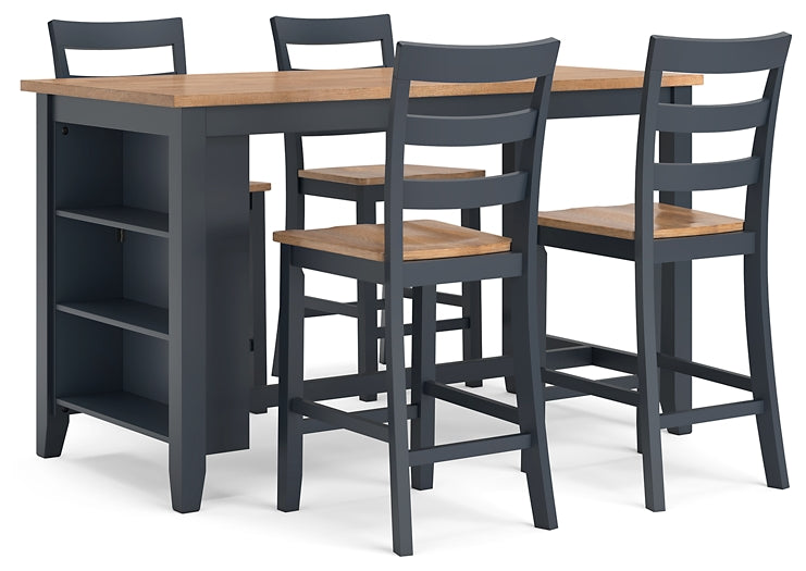 Ashley Express - Gesthaven Counter Height Dining Table and 4 Barstools