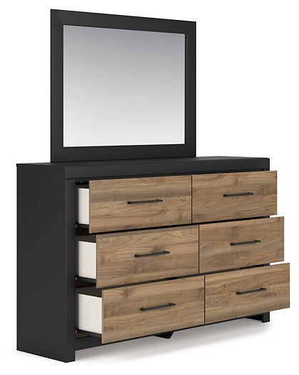 Vertani Full Panel Bed with Mirrored Dresser, Chest and 2 Nightstands