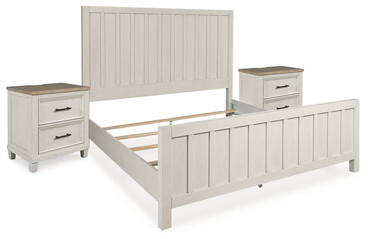 Shaybrock California King Panel Bed with 2 Nightstands