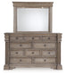 Blairhurst California King Panel Bed with Mirrored Dresser and Nightstand