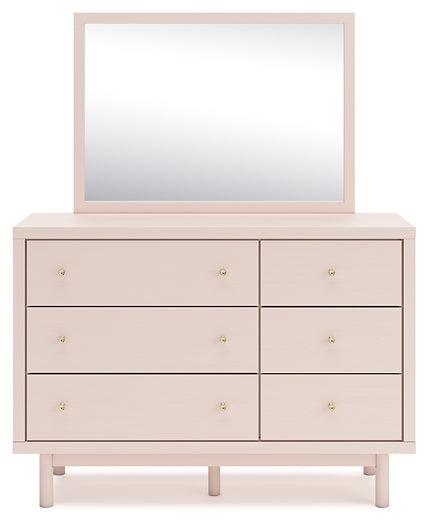 Wistenpine Twin Upholstered Panel Bed with Mirrored Dresser and Nightstand