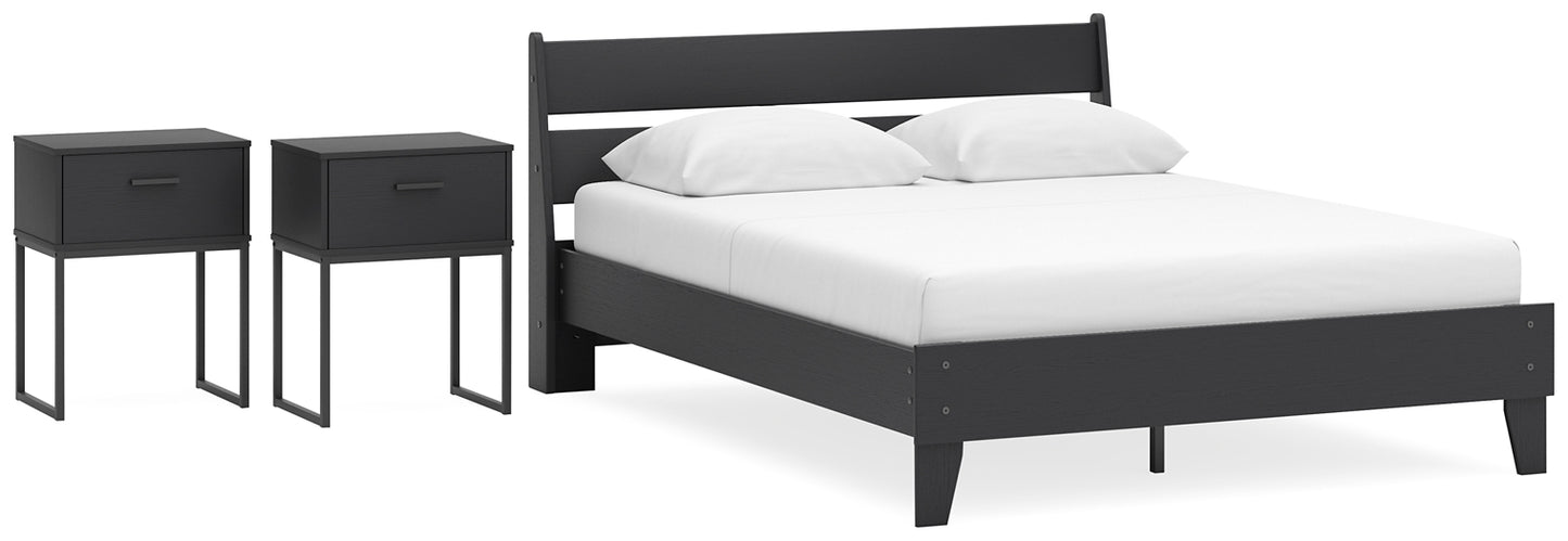 Ashley Express - Socalle Queen Panel Platform Bed with 2 Nightstands