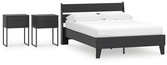 Ashley Express - Socalle Full Panel Platform Bed with 2 Nightstands