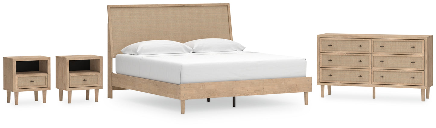 Cielden King Panel Bed with Dresser and 2 Nightstands