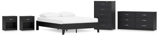 Ashley Express - Finch Queen Platform Bed with Dresser, Chest and 2 Nightstands