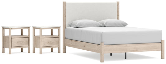 Ashley Express - Cadmori Queen Upholstered Panel Bed with 2 Nightstands