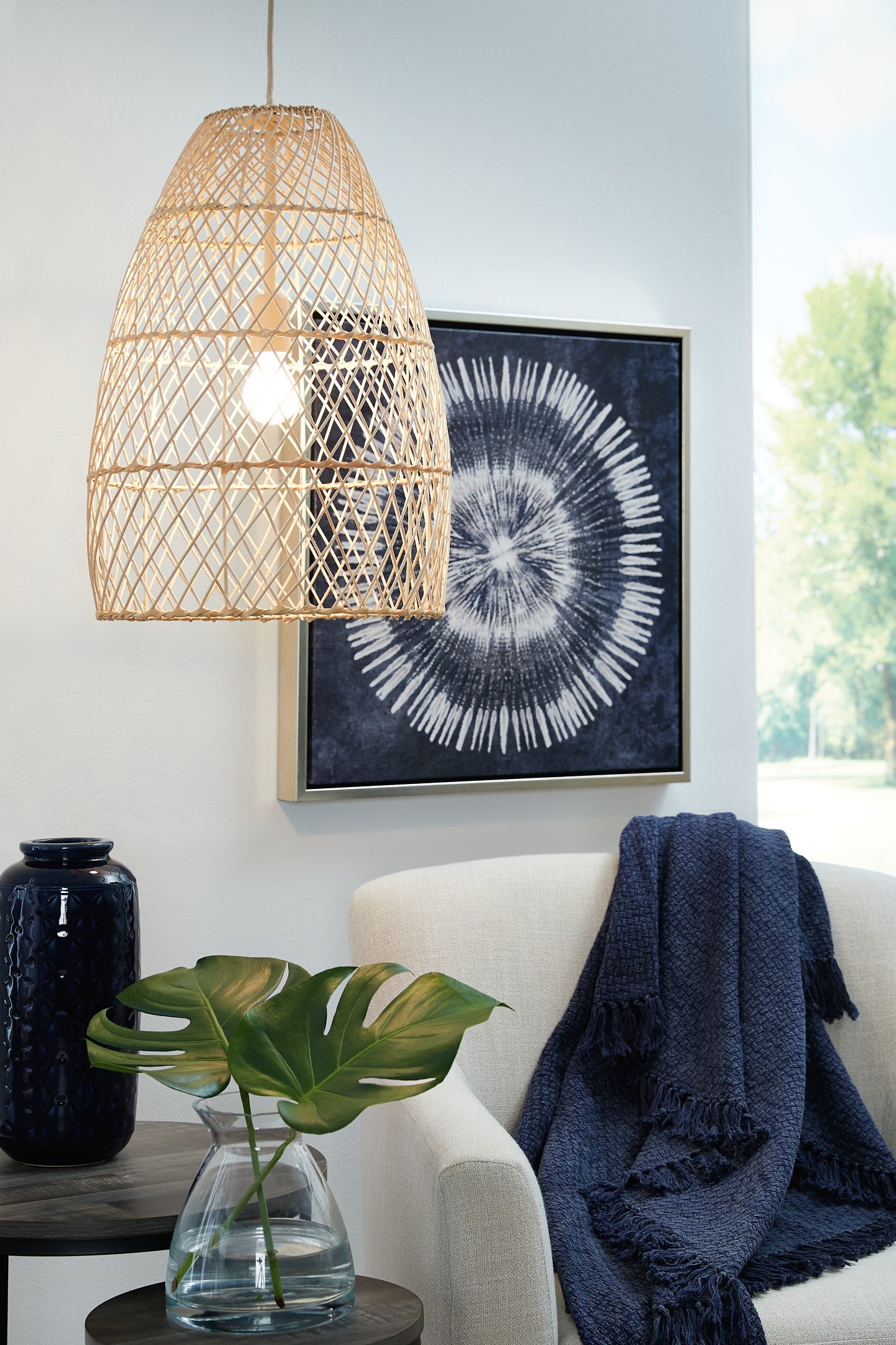 Ashley Express - Calett Rattan Pendant Light (1/CN)