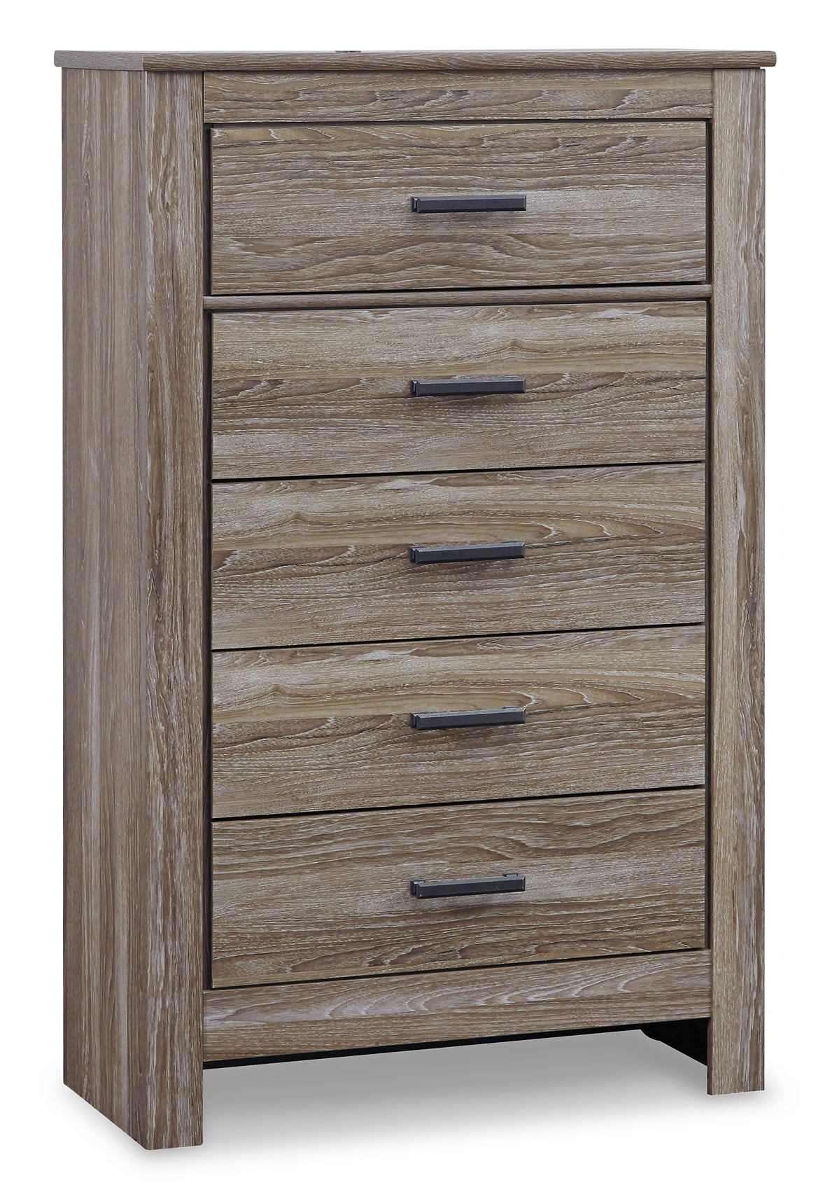 Zelen Full Panel Bed with Mirrored Dresser and Chest