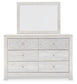 Paxberry Queen Panel Bed with Mirrored Dresser and 2 Nightstands