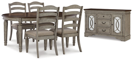 Lodenbay Dining Table and 4 Chairs with Storage