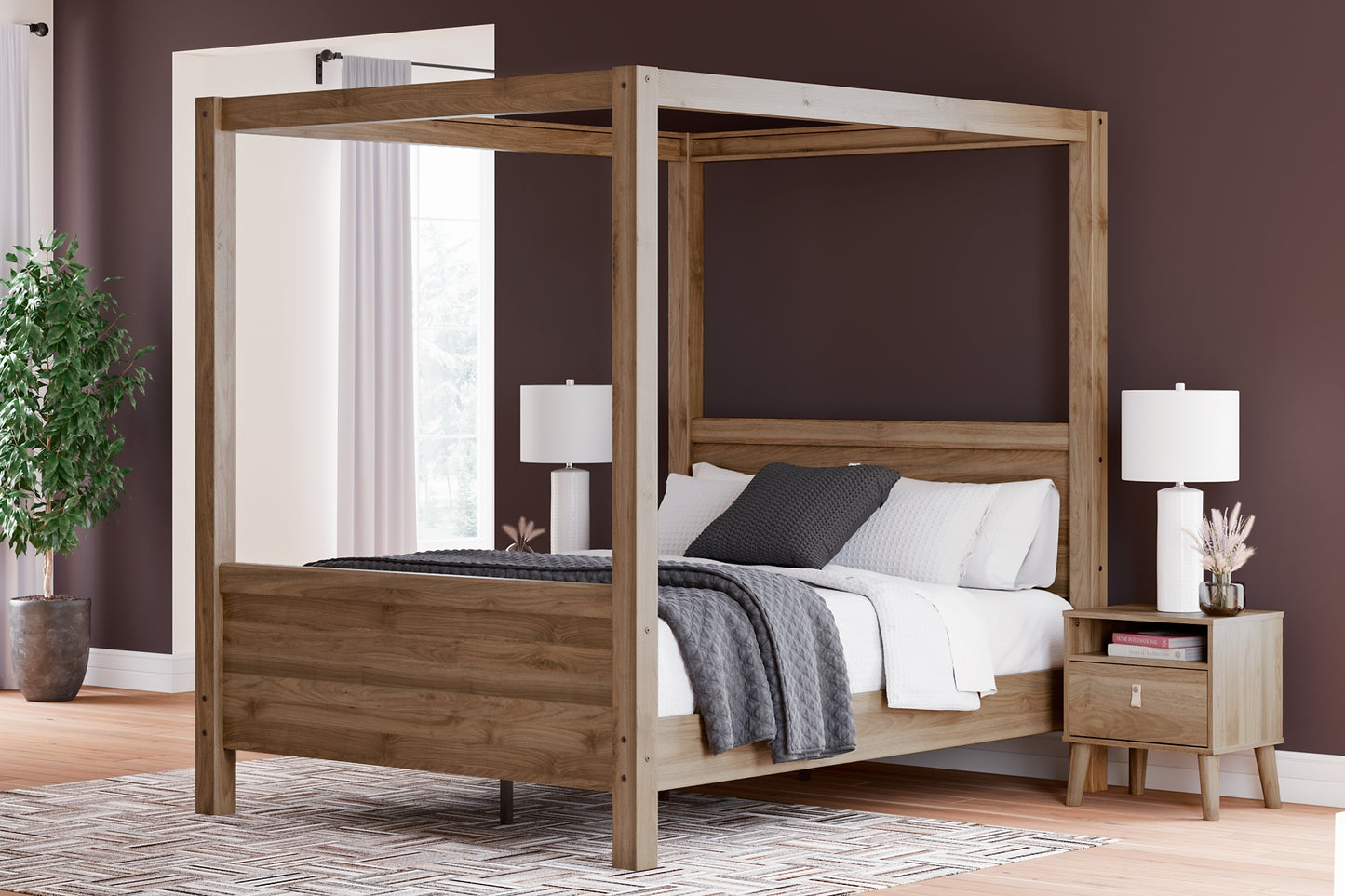 Ashley Express - Aprilyn Queen Canopy Bed with Dresser