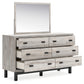 Vessalli Queen Panel Bed with Mirrored Dresser and Chest